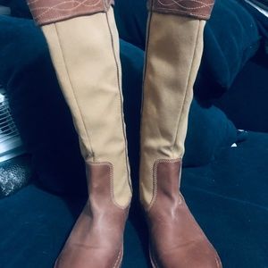 Timberland canvas and leather heavy duty boots